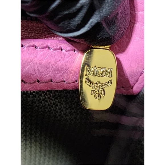 Authentic MCM Small Visetos Stark Leather Backpack Pink - Picture 7 of 15